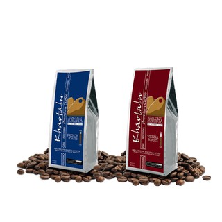 Khaotalu Premium Coffee กาแฟเขาทะลุ เมล็ดกาแฟ คั่วเข้ม+คั่วกลาง French + Vienna roast 500+500  (2ถุง รวม 1000g.)