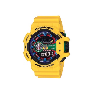 Casio G-Shock นาฬิกาข้อมือผู้ชาย สายเรซิ่น รุ่น GA-400-9A - สีเหลือง