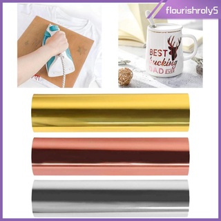 [flourishroly5] ม้วนฟิล์มฟอยล์ไวนิล เมทัลลิก สีทอง สําหรับรีดร้อนเสื้อยืด