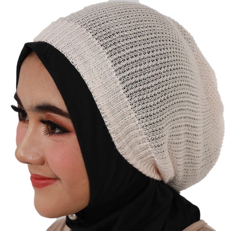 ภาพหน้าปกสินค้าหมวกไหมพรมมุสลิม hba07 ไม่พับ จากร้าน embereen บน Shopee