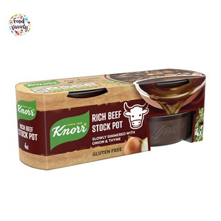 สินค้า Knorr Rich Beef Stock Pot 4 Pots 112g คนอร์ ริชสต๊อกเนื้อ 4 ถ้วย 112กรัม