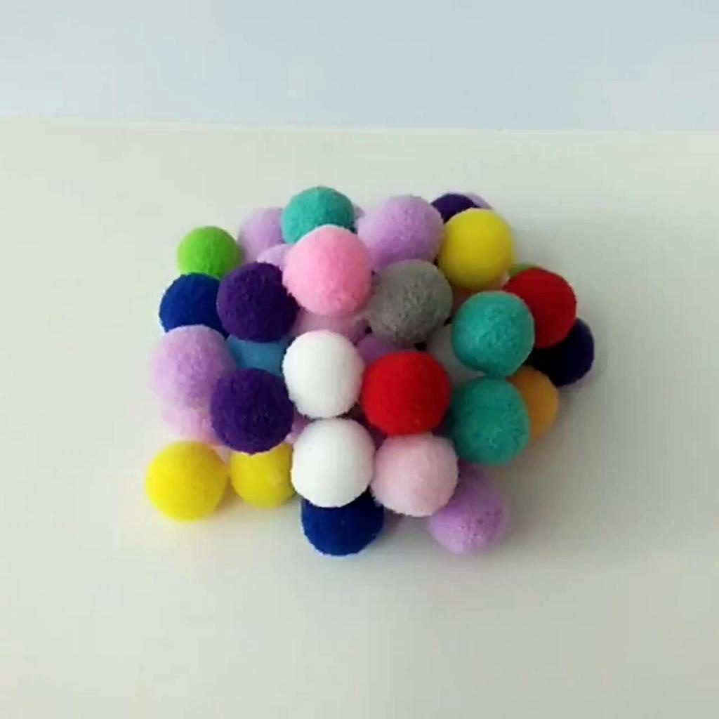 ลูกบอลโพลีโพรพีลีน-ผ้ากํามะหยี่ขนนิ่ม-ยืดหยุ่นสูง-ขนาดเล็ก-คละสี-1-ซม-100-ชิ้น