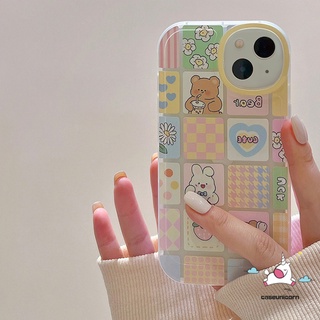เคสโทรศัพท์มือถือ ลายสก๊อต หมี กระต่ายน่ารัก สําหรับ Samsung A14 A13 A04 A12 A04S A50 A50s A30s M23 A33 A53 A73 5G A32 A52 A72 A20 A30 A31 A21s A10s A51 A20s A11 A71 A52s A22 M32 A03s A02s M22 A03 A23