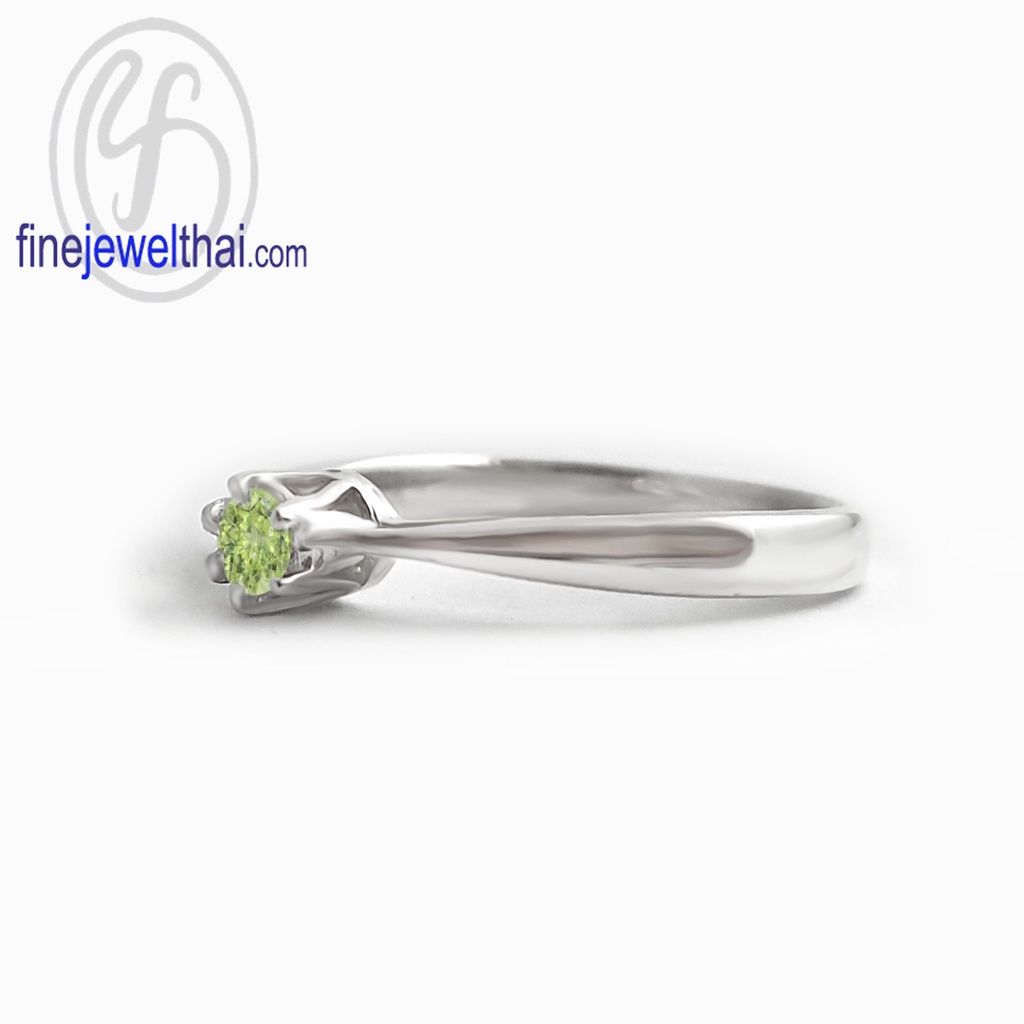 finejewelthai-แหวนเพอริดอท-เพอริดอท-แหวนพลอย-แหวนเงินแท้-พลอยประจำเดือนเกิด-peridot-silver-ring-birthstone-r1376pd