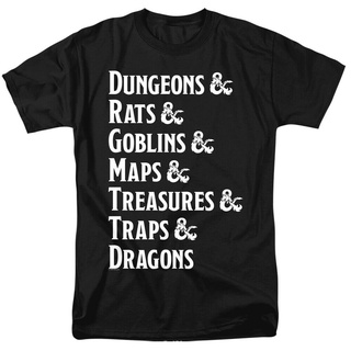 [100% Cotton] ลดกระหน่ํา เสื้อยืดลําลอง แขนสั้น พิมพ์ลาย Dungeons And Dragons Donjon Liste สําหรับผู้ใหญ่ IHfemk88HDkkcd