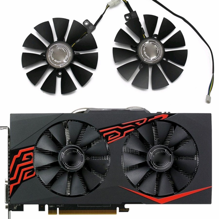 พัดลม ASUS ROG Strix DUAL OC 87 มม. 4pin RX 580 570 480 470 Gtx 1060 ...
