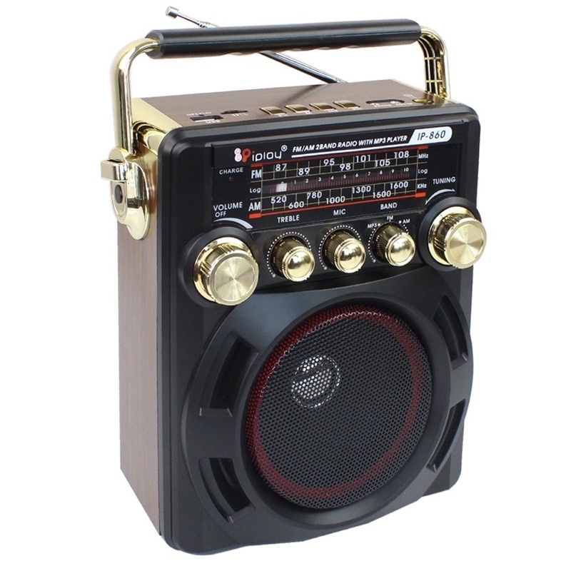 ภาพหน้าปกสินค้าวิทยุ IP-860 ฟังได้ทั้ง Bluetooth FM/AM/เล่นUSBได้/SD/MP-3/ รุ่น Portable-karaoke-box-microphone-radio-fm-usb-01d-K3 จากร้าน nus39_ บน Shopee
