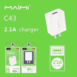 MAIMI C43 หัวชาร์จบ้าน 2.1A/1USB (โรงงานผลิตเดียวกันกับremax)