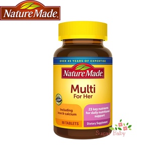 ภาพหน้าปกสินค้าNature Made Multi for Her With Iron & Calcium 90 Tablets วิตามินรวมสำหรับผู้หญิง ที่เกี่ยวข้อง