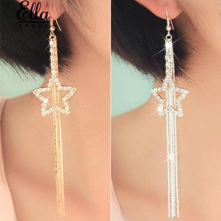 ดาวเพนเทาเทนของผู้หญิง Drop Drop Long Tassels Hook Dangle ต่างหูแบบ Linear