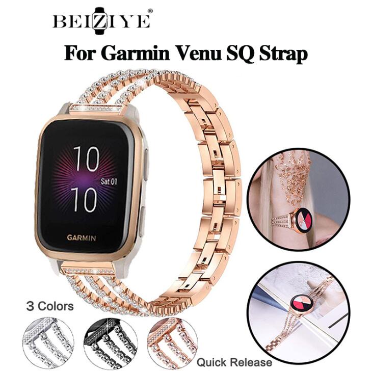 beiziye-garmin-venu-sq-สายนาฬิกาข้อมือสเตนเลส-ประดับเพชร-สําหรับ-garmin-venu-sq-20-22-มม-สร้อยข้อมือ-ประดับเพชร