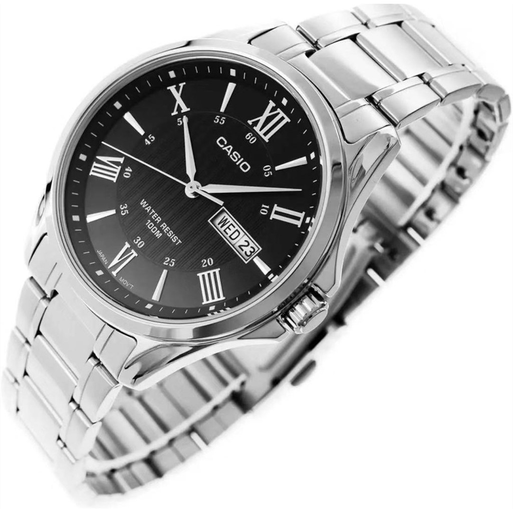 ภาพสินค้านาฬิกาข้อมือผู้ชาย เลขโรมัน กันน้ำ 100M สายสแตนเลส รุ่น MTP-1384 จากร้าน nub43l7dy_ บน Shopee ภาพที่ 7