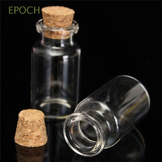 EPOCH 5Pcs 50mm X 22mm Mini Messages Jar Fashion Containers Mini Cork Stopper Glass Bottle Trendy High Temperature Resistance Smooth Transparent Newest Home Decoration 10ml Glass Craft/Multicolor