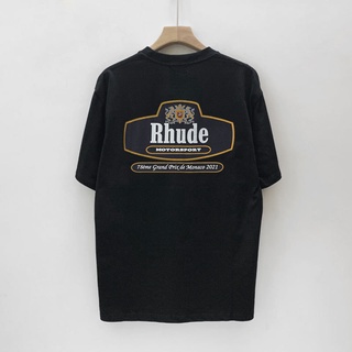 [S-5XL]เสื้อยืดแขนสั้นลําลอง พิมพ์ลายโลโก้ RH LIMITED RHUDE สไตล์ฮิปฮอป