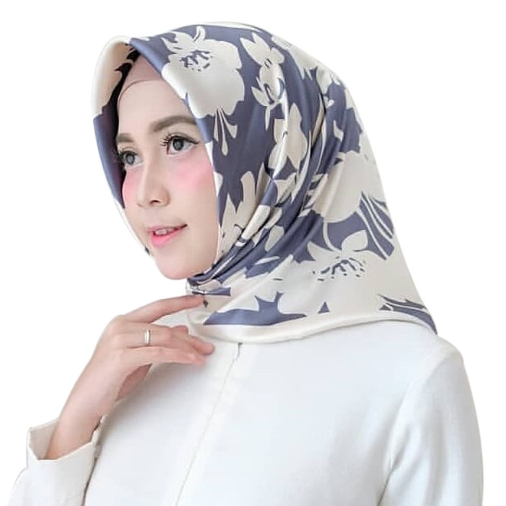 ภาพหน้าปกสินค้าสี ดำ-ร้อนขาย90ซม. ซาตินพิมพ์ขนาดใหญ่ตารางมาเลเซียมุสลิม headscarf พันคอผ้าไหมแฟชั่นดอกไม้เงางามผู้หญิงผ้าพันคอฮิญาบ90ซม จากร้าน hibrown.th บน Shopee