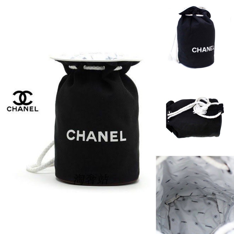 Chanel CC Vintage Drawstring Backpack Black