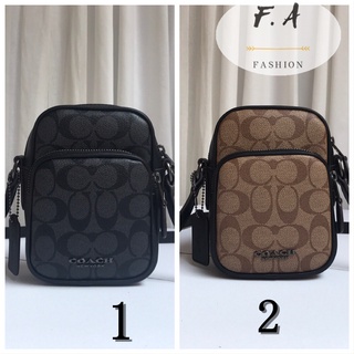 F.A ว่าแท้100% COACH 77861 ผู้ชาย ใหม่ร้อนขาย กระเป๋าสะพายขนาดเล็ก  กระเป๋าเป้สะพายหลังด้านข้าง  ขนาดเล็กและเบา