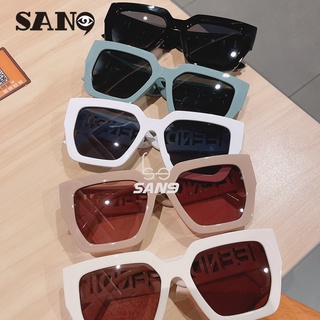 สินค้า 【Support wholesale】COD (San9)Square letter hollow Sunglasses retro big face retro female