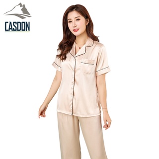 CASDON-ชุดนอนซาดิน ชุดเซ็ท ชุดนอนแบบเซ็ท ชุดนอนแขนสั้นขายาว แฟชั่นเกาหลี รุ่น FZS-DC พร้อมส่งจากไทย