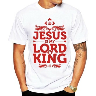 New เสื้อยืดคอกลมแขนสั้นผ้าฝ้าย 100% ลาย Jesus Is My Lord And King สําหรับผู้ชาย discount