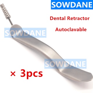 3pcs Dental Lip Tongue Depressor Implant Cheek &amp;amp; Lip Retractor Mouth Opener Gag with Suction Tube Dentist Surgical T