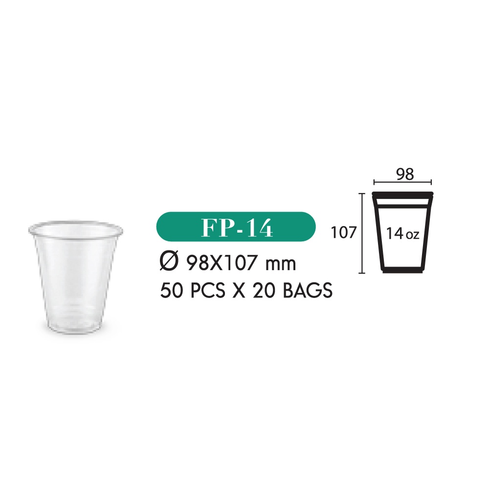 fp141000-แก้วพลาสติก-pet-ขนาด-14-ออนซ์-ปาก-98-บรรจุ-1000-ใบ