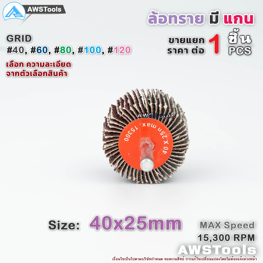 keenness-ล้อทรายมีแกน-ขนาด-40x25mm-จำนวน-1-ชิ้น-เลือกความละเอียดในตัวเลือกสินค้า