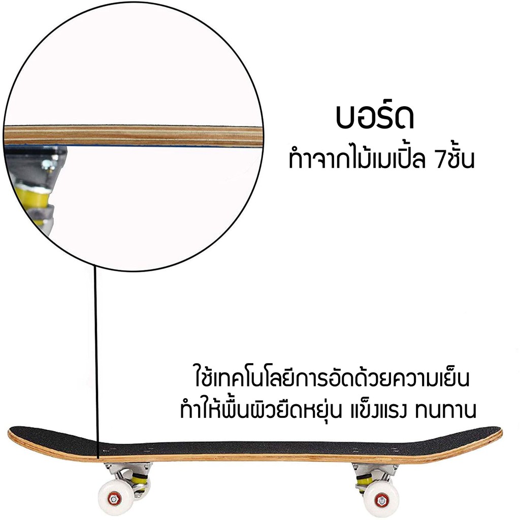 ภาพสินค้าskateboards แฟชั่นสเก็ตบอร์ด สเก็ตบอร์ด สำหรับผู้เริ่มเล่น รุ่น จากร้าน a3118949 บน Shopee ภาพที่ 2