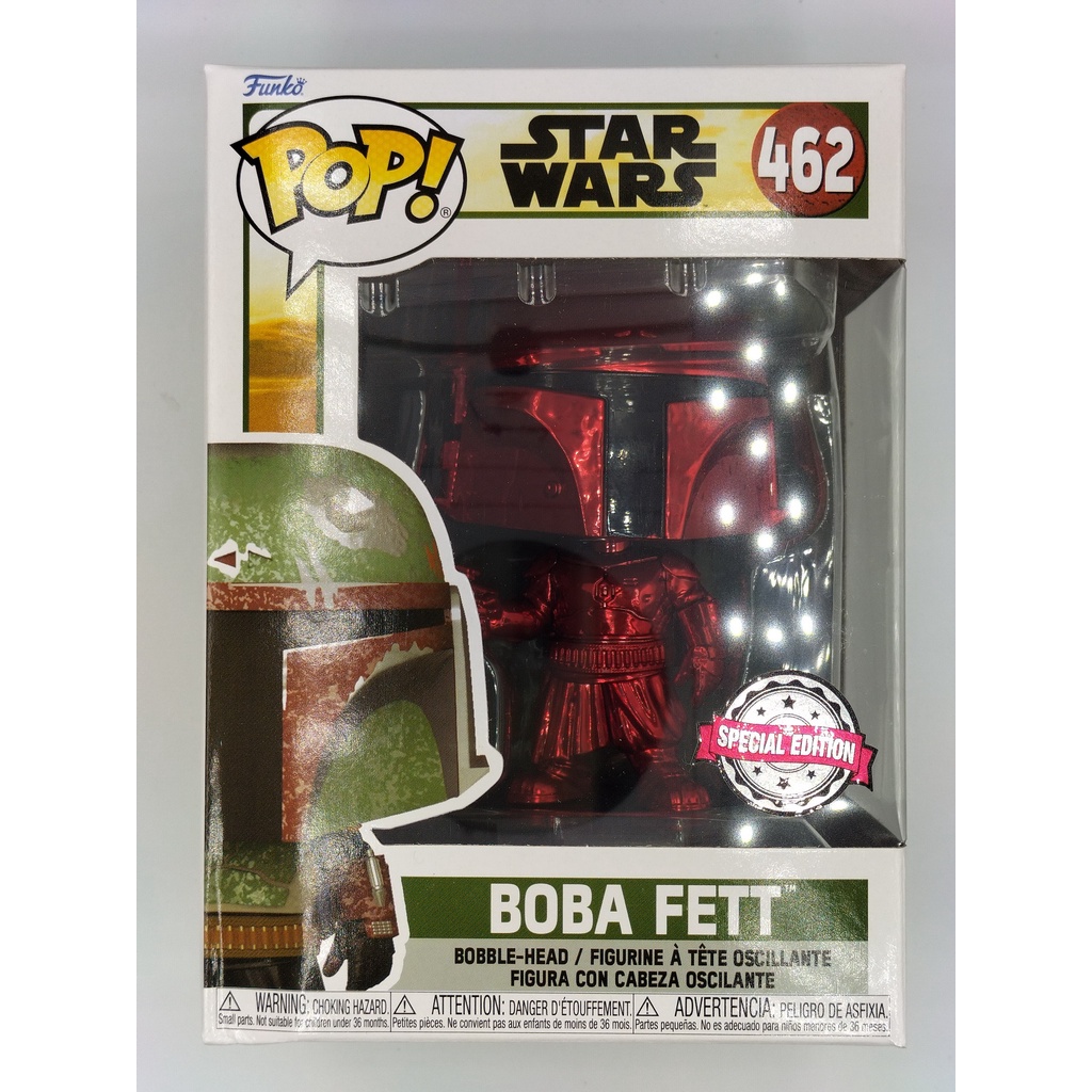 funko-pop-star-wars-the-mandalorian-boba-fett-chrome-สีแดง-462-กล่องมีตำหนินิดหน่อย