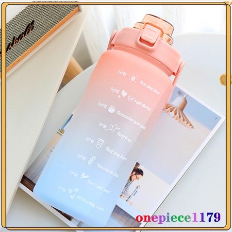 ขวดน้ำขนาด-2-ลิตร-กระบอกน้ำสุดฮิต-2000ml-พร้อมหลอด-มีมาตรบอกระดับน้ำ-ขวดน้ำดื่มพลาสติก-แบบพกพา