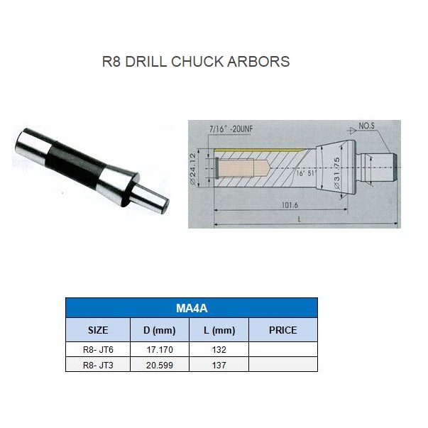 r8-drill-chuck-arbor-ด้ามหัวจับดอกสว่าน-r8