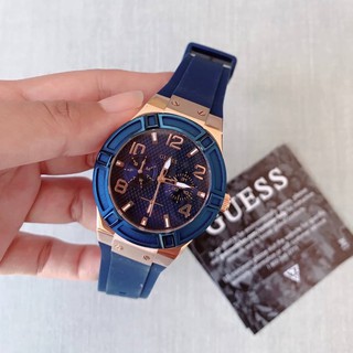 (ผ่อน0%) นาฬิกา GUESS Women U0571L1 Analog Quartz Blue  Silicone Strap Watch สายซิลิโคน สีน้ำเงิน หน้าปัดกลม 39 มม.