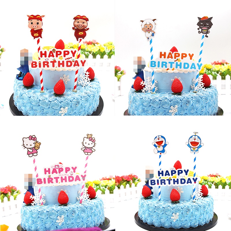 cake-flag-ป้ายแบนเนอร์-ลายการ์ตูนแอนิเมชั่น-สําหรับตกแต่งเค้ก-เบเกอรี่