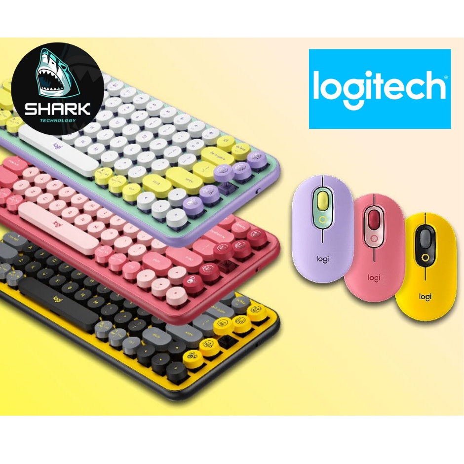 Logitech Bluetooth Keyboard POP Keys Blast Yellow (TH/EN) | Shopee Thailand