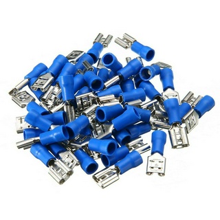 50pcs New Female Spade Blade Wire Connectors Insulated Crimp Terminal 1.5-2.5mm²