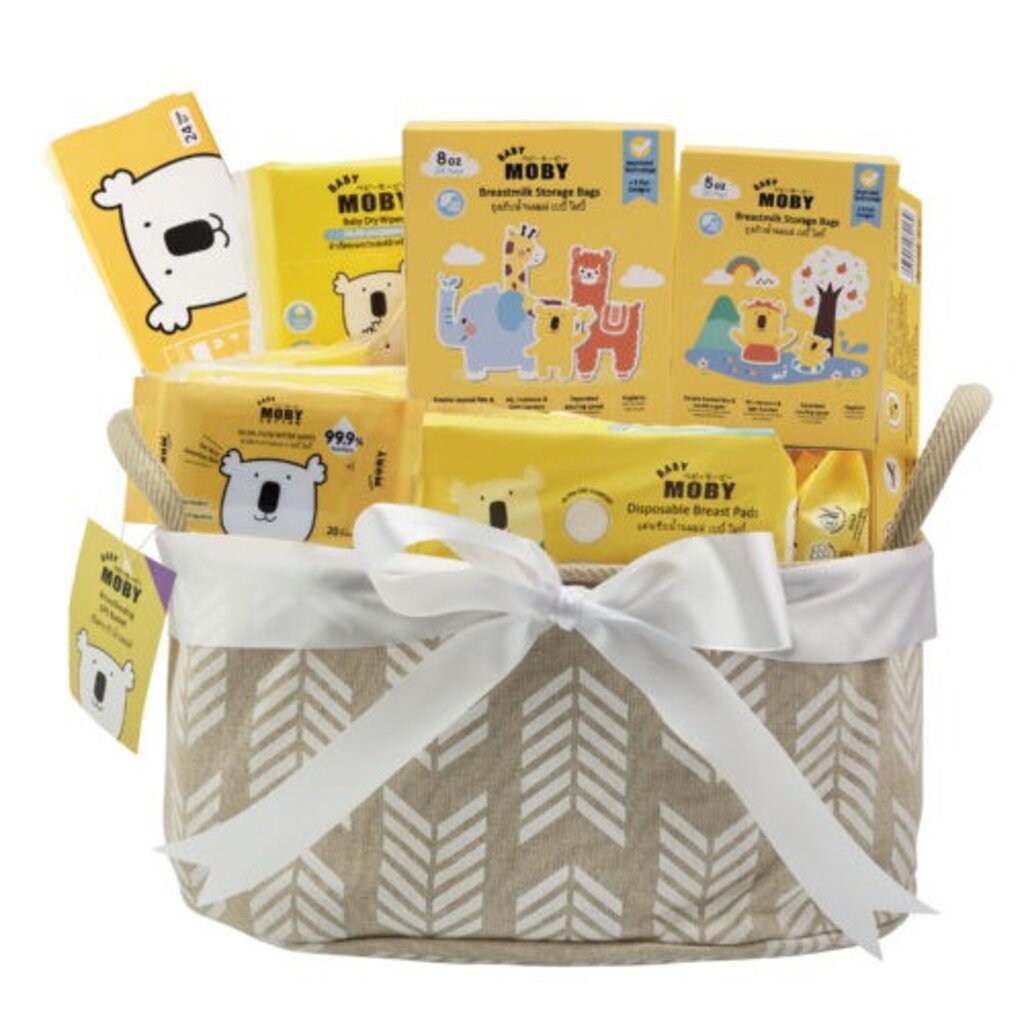 ภาพหน้าปกสินค้าBABY MOBY Breastfeeding Gift Basket ตะกร้าน้ำนมแม่ สำหรับคุณแม่ ของขวัญแรกเกิด ของขวัญเยี่ยมคลอด จากร้าน babi.goods บน Shopee