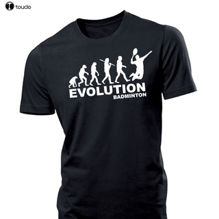 เสื้อยืดผ้าฝ้ายพิมพ์ลายขายดี  ใหม่ เสื้อยืดลําลอง แขนสั้น พิมพ์ลาย Evolution Badmintoner แฟชั่นฤดูร้อน สําหรับผู้ชาย