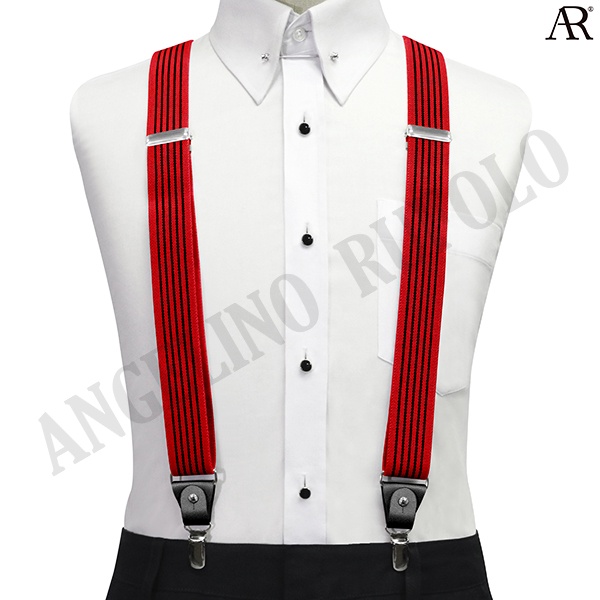 angelino-rufolo-suspenders-สายเอี๊ยม-3-5-cm-รูปทรงyแบบปรับความยาวได้-คุณภาพเยี่ยม-ดีไซน์-stripes-สีแดง-ดำ-สีดำ-แดง