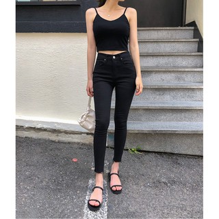 ภาพหน้าปกสินค้าCc jeans XXL 010 กางเกงยีนส์ผู้หญิง เอวสูง ทรงเดฟยืด สีดำ กางเกงใส่ทำงาน กางเกงผู้หญิง ซึ่งคุณอาจชอบราคาและรีวิวของสินค้านี้
