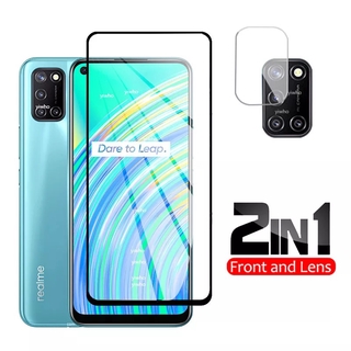 เก็บเงินปลายทาง ตรงรุ่น ได้แป็นชุด 2in1 Realme C17 ฟิล์มเลนส์กล้อง ฟิล์มกระจกเต็มจอขอบดำ ฟิล์มกันกระแทก