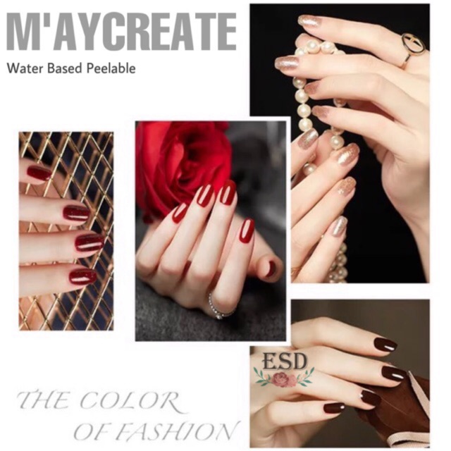 m-aycreate-สีทาเล็บกึ่งเจล-ไม่อบ-แห้งไว-สูตร-water-based-peelable-ขนาด-10-ml-คุณภาพดี-สีสวย-สีแน่น-ติดทน-มีเก็บปลายทาง