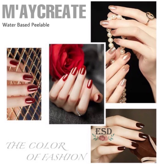 ภาพหน้าปกสินค้าMAYCREATE สีทาเล็บกึ่งเจล ไม่อบ แห้งไว สูตร Water Based Peelable ขนาด 10 ml คุณภาพดี สีสวย สีแน่น ติดทน มีเก็บปลายทาง จากร้าน esdshops บน Shopee