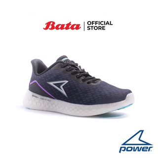 Bata บาจา ยี่ห้อ Power รองเท้ากีฬาผ้าใบแบบผูกเชือก ออกกำลัง วิ่ง เดิน รองรับน้ำหนักเท้า สำหรับผู้หญิง รุ่น XoRise+100 สีดำ 5186129