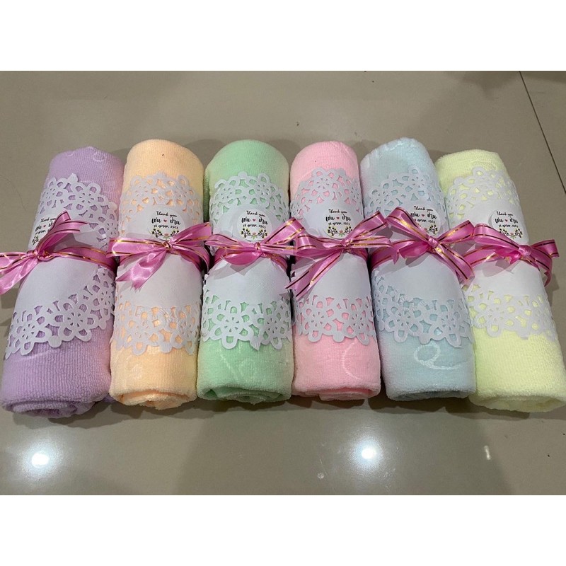 ของชำร่วย-ของรับไหว้-ผ้าขนหนูสีหวาน-ฟรีป้ายชื่อ-ค่าส่งตามจำนวน