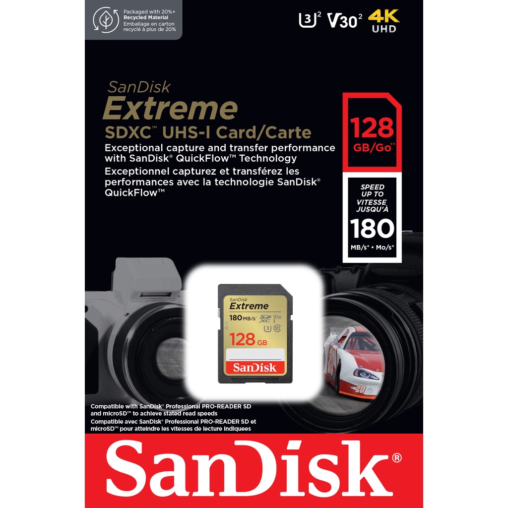 ภาพหน้าปกสินค้าSANDISK New Extreme SDXC Card 128GB  เมมโมรี่การ์ด เอสดี กล้อง DSLR Mirrorless แท้ จากร้าน memoryme_official_shop บน Shopee