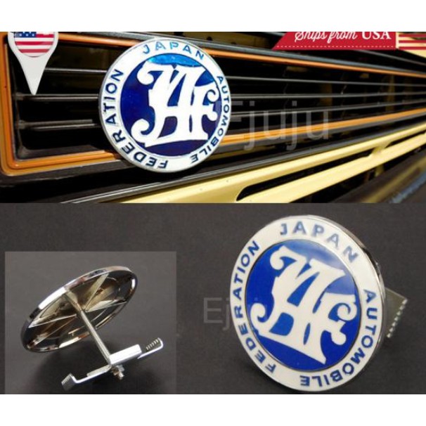 Blue JAF Japan Automobile Federation Front Grill Badge Car JDM Emblem ...
