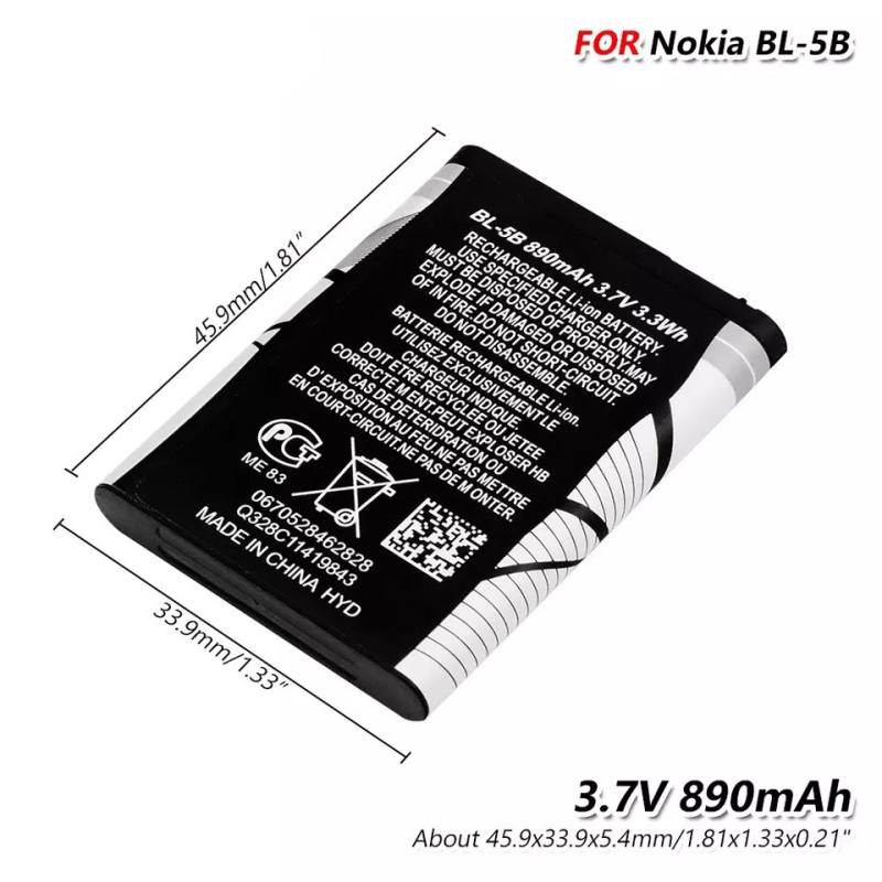 แบตเตอรี่-แท้-nokia-n83-n80-6120-6230-3220-3230-5070-5140-5200-bl-5b-890mah