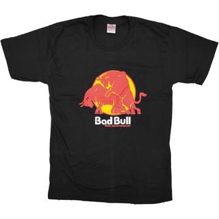 เสื้อยืดผ้าฝ้ายพิมพ์ลายขายดี ⭐ BADBULL ⭐ เสื้อยืด คอกลม แขนสั้น แฟชั่น unisex BADBULL REDBULL กระทิงแดง ตลก ล้อเลียน