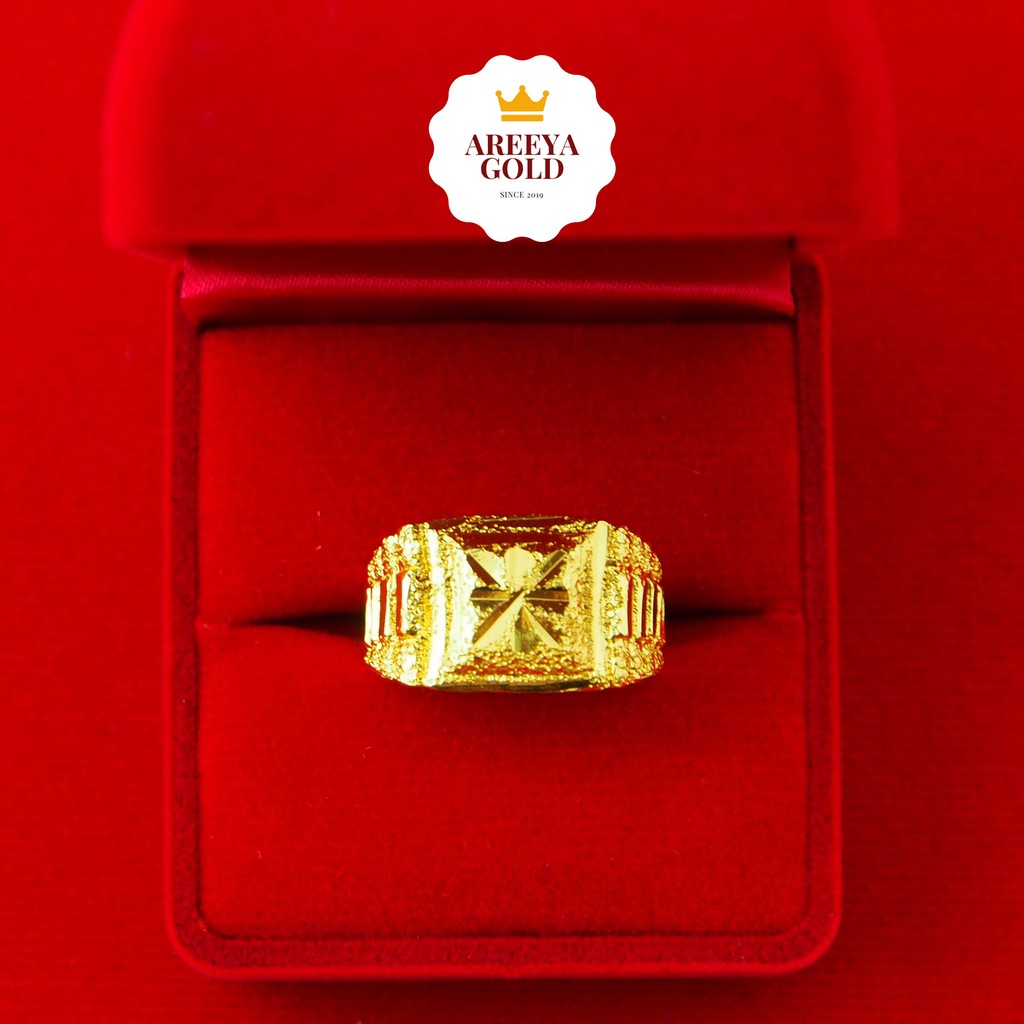 แหวนหุ้มทองแท้-ลายโต๊ะกังใหญ่-แหวนชาย-สีเหมือนทองแท้มากที่สุด-ทองไมครอน-ทองชุบ-ทองปลอม