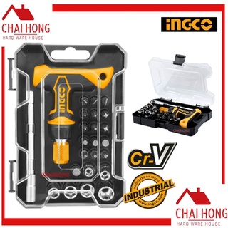 INGCO HKSDB0188 ชุดไขควง อเนกประสงค์ 24ชิ้นชุด ( T-Handle Wrench Screwdriver Set ) ไขควง ชุดไขควงลูกบ๊อก ลูกบ๊อก